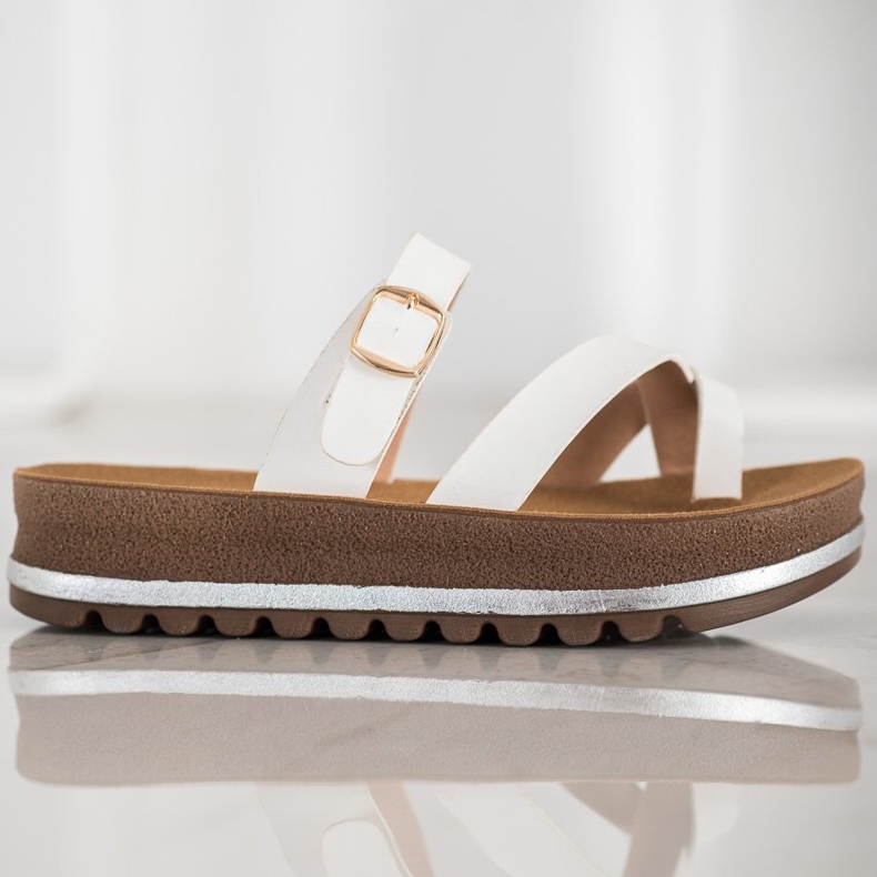 Comer Pantofle Na Módní Platformě bílý 1