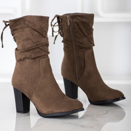 J. Star Vysoké hnědé kozačky hnědý 1