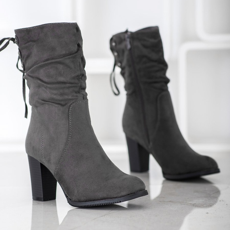 J. Star Vysoké šedé kozačky šedá 1