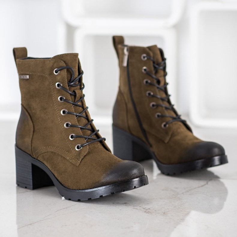 Semišové boty VINCEZA vícebarevný zelená 1