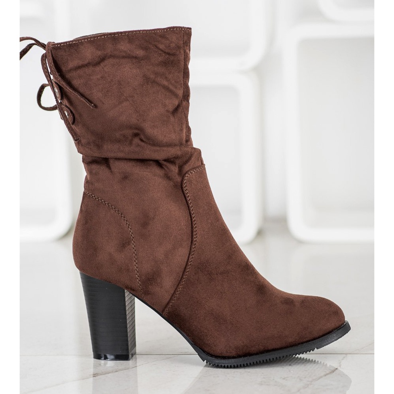 J. Star Vysoké, tmavě hnědé kozačky hnědý 2