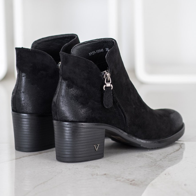 Semišové boty VINCEZA černá 2