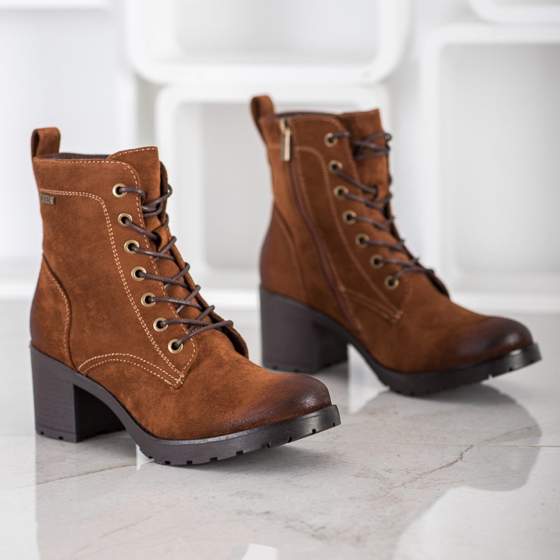 Semišové boty VINCEZA hnědý 1