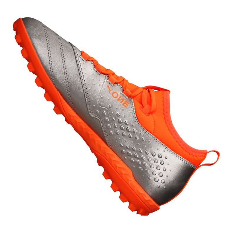 Kopačky Puma One 3 Lth Tt M 104745-01 zelená, oranžová, šedá/stříbrná stříbro 1