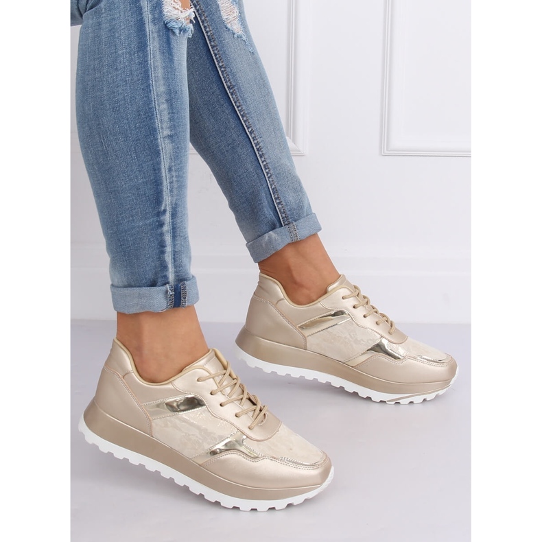 Dámské zlaté sportovní boty 2019-447 Gold zlatý žlutá 1