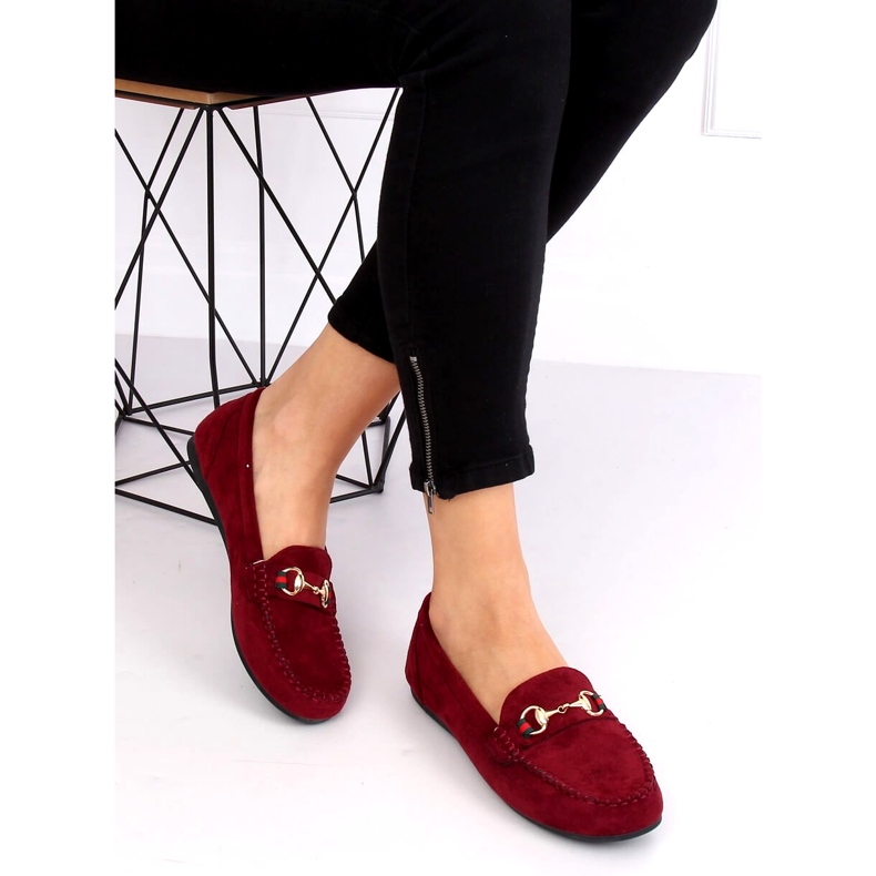 Dámské vínové mokasíny CH-1M16 Wine Red červený vícebarevný 2
