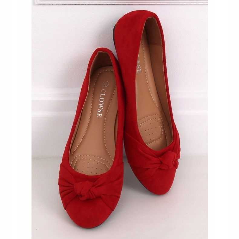 Červené dámské balerínky 8F62 Red červený 1