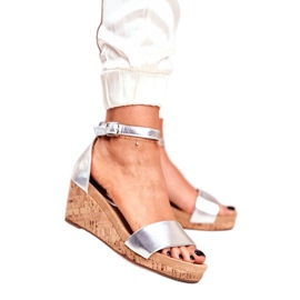 SEA Dámské sandály na klínku Silver MarryMe stříbrný 1