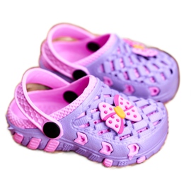NEWS Dětské pantofle Pěnové Crocs Violet Bow Susan fialová růžový 1