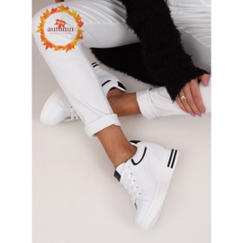 Bílé tenisky BY-0370 BÍLÉ / ČERNÉ na skrytém klínu bílý černá 1