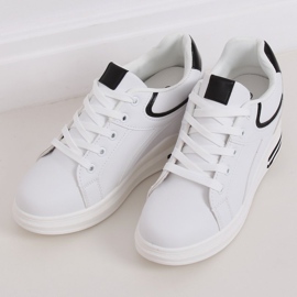 Bílé tenisky BY-0370 BÍLÉ / ČERNÉ na skrytém klínu bílý černá 2