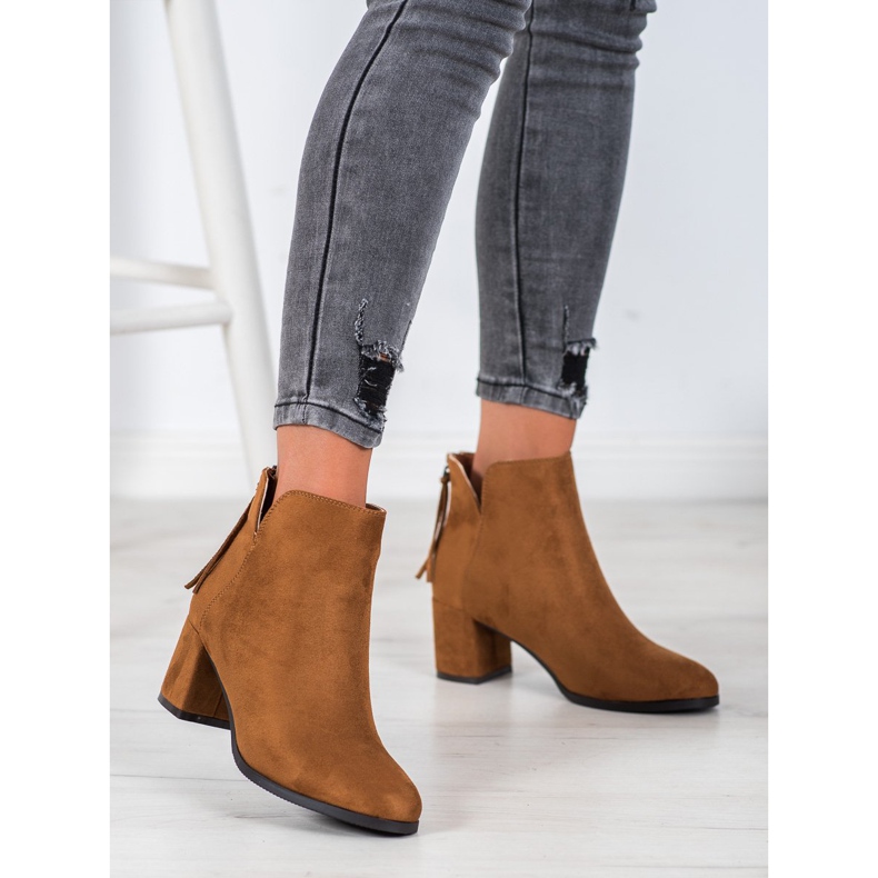 Zipové boty VINCEZA hnědý 1