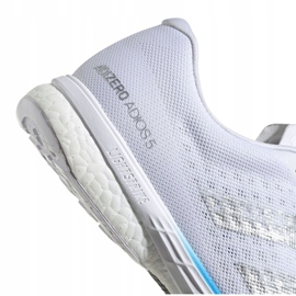 Běžecké boty adidas adizero Adios 5 M FV7334 bílý modrý stříbrný 2