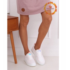 Bílá dámská sportovní obuv KK-203 BÍLÁ / RŮŽOVÁ bílý růžový 1