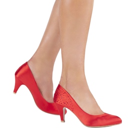 Červené lodičky na špendlíku s krychlovým zirkonem MJ1440 1