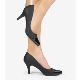 Černé lodičky na podpatku YS-437 černá 1