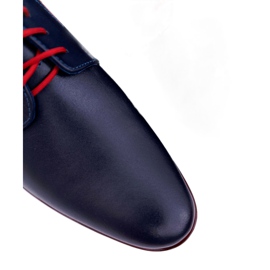 Mario Boschetti Pánské brogues, elegantní kůže, námořnická modř Menelaos červený 3