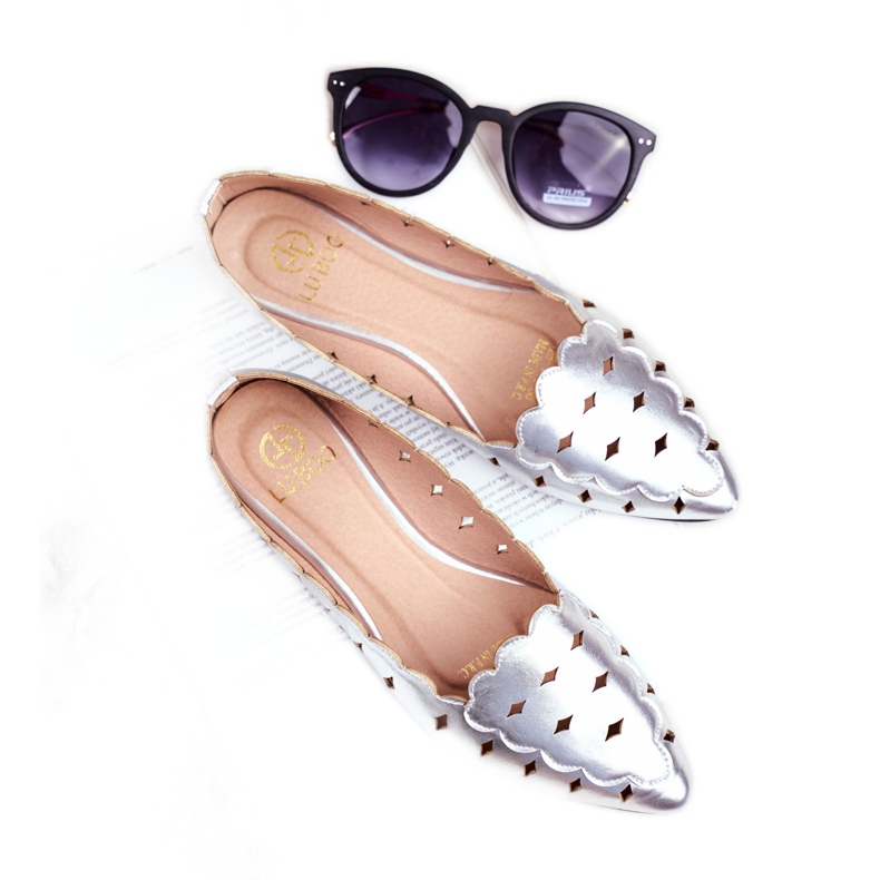 Lu Boo Dámské balerínky Stříbrná metalíza Dianna stříbrný 4 Lu Boo Dámské balerínky Stříbrná metalíza Dianna stříbrný 4