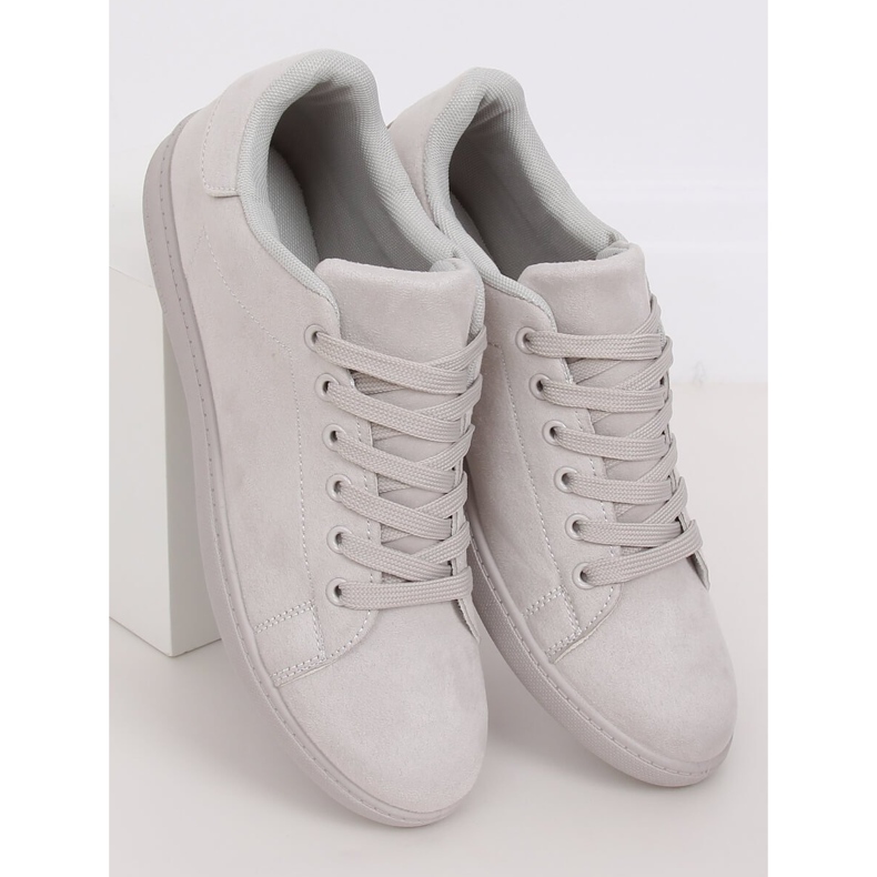 Šedé semišově šedé dámské tenisky 6301 šedá 2