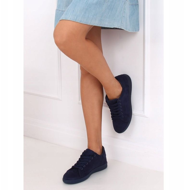 Tmavě modré semišové dámské tenisky 6301 námořnická modrá 2