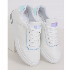 Bílé dámské tenisky 1239-Y Silver bílý šedá 1