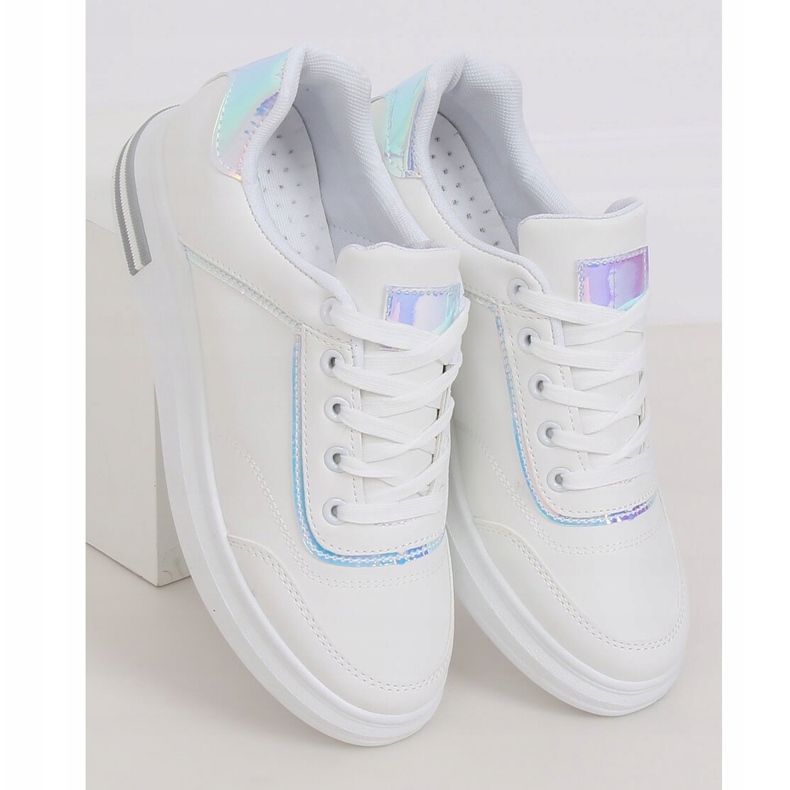 Bílé dámské tenisky 1239-Y Silver bílý šedá 1