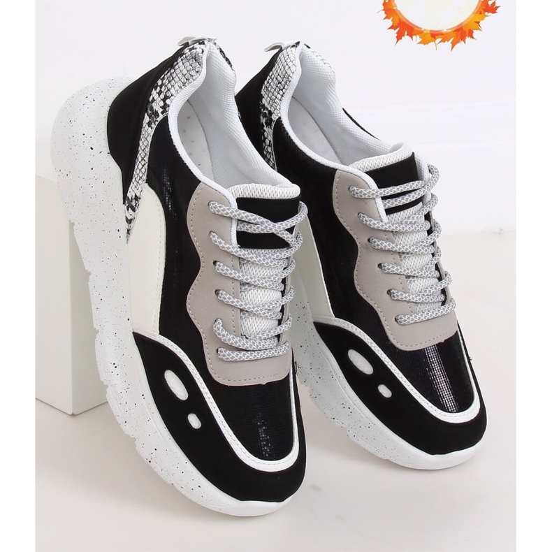 Černobílé sportovní boty LL1771 Black bílý černá 1