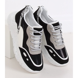 Černobílé sportovní boty LL1771 Black bílý černý 2