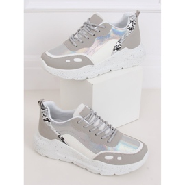 Bílé a šedé sportovní boty LL1771 Silver bílý šedá 1