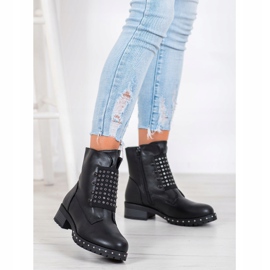 J. Star Módní dělníci s kamínky černý 1