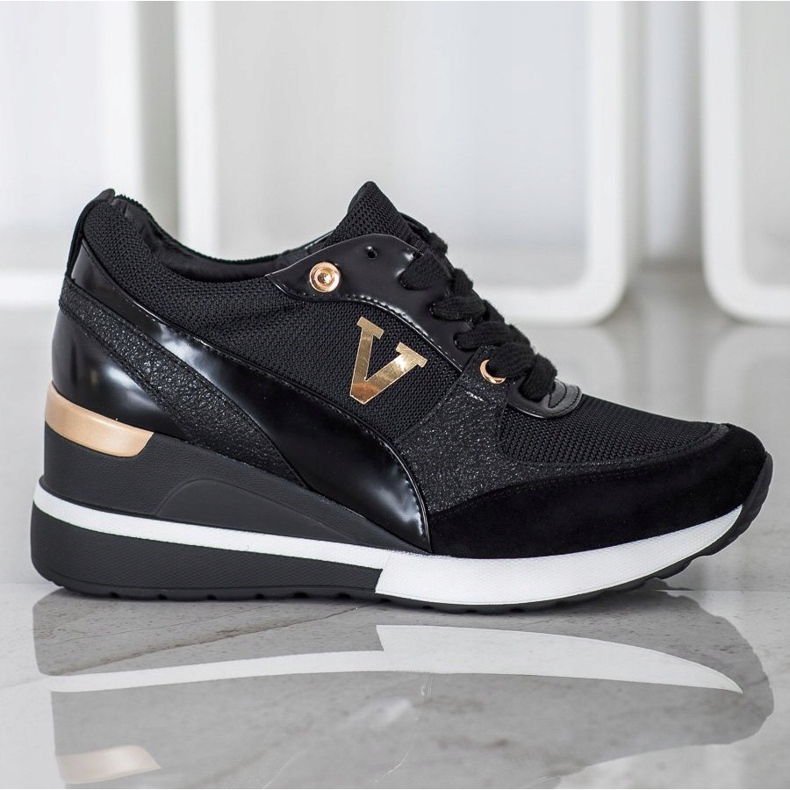 Vinceza Tenisky na klínku Vincez černá 1