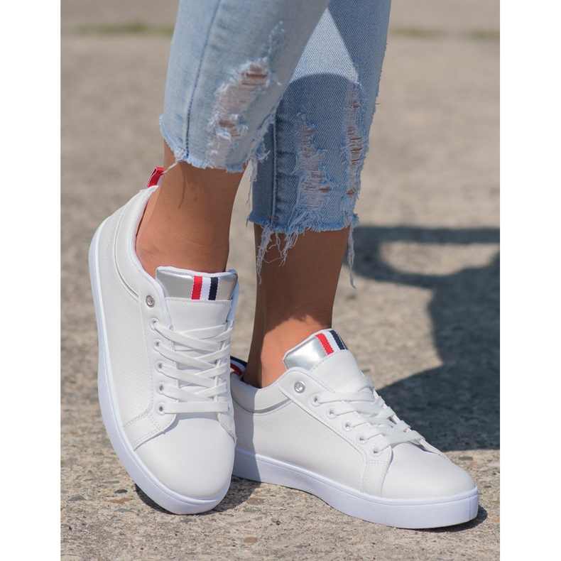 SHELOVET Stylové tenisky s eko kůží bílý 2