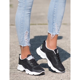 SHELOVET Pohodlné černé tenisky černý 2