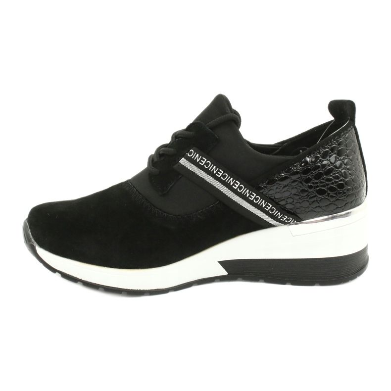 Filippo Slipony kožené sportovní boty DP1388 / 20 BK Pěkné černý stříbro 1