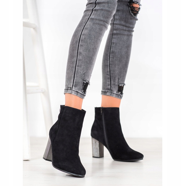 Goodin Kožené Boty Na Sloupu černá 1