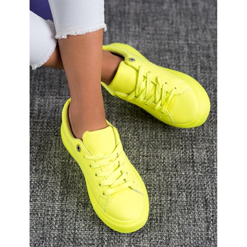 SHELOVET Tenisky s eko kůží žlutá 1