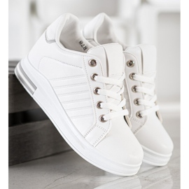 SHELOVET Bílé klínové tenisky bílý 2