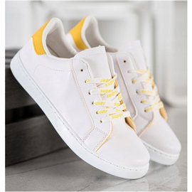 SHELOVET Módní sportovní obuv bílý žlutá 3