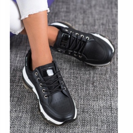 SHELOVET Eko kožené tenisky černý 1