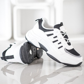 SHELOVET Pohodlné tenisky se síťovinou bílý černý 2