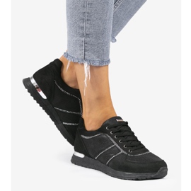 Černá sportovní obuv z eko semiše 6162-Y 1