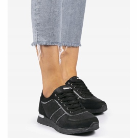 Černá sportovní obuv z eko semiše 6162-Y 2
