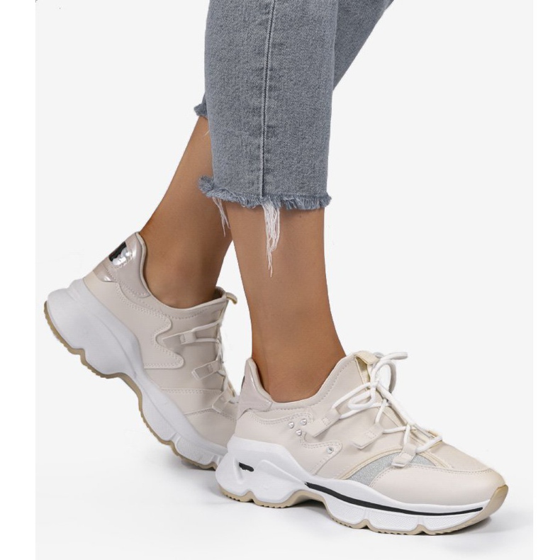 Béžové tenisky Lycra C947 béžový 2