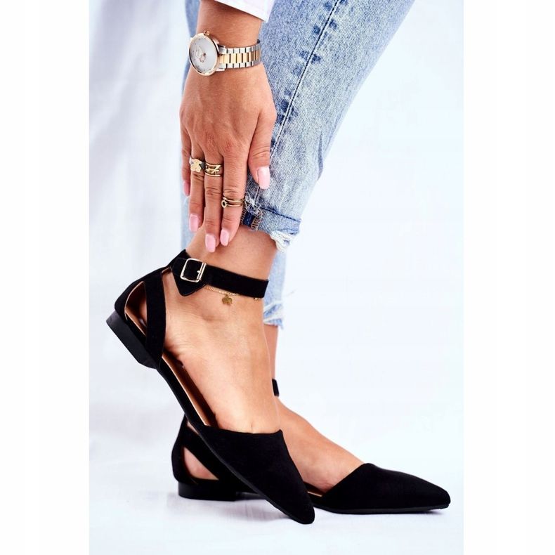 SEA Dámské černé ploché balerínky s páskem s Allison Spitz černá 1 SEA Dámské černé ploché balerínky s páskem s Allison Spitz černá 1