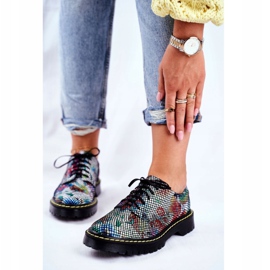 Dámské kožené květiny Brogues Oxfords Maciejka 04087-43 černý vícebarevný 1