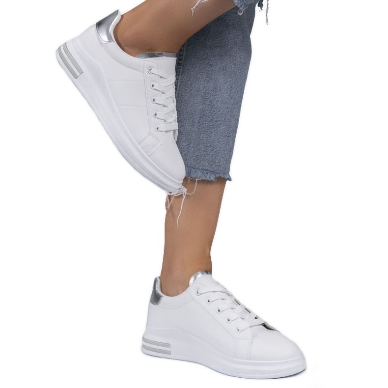 LG20 bílé klasické tenisky bílý stříbrný šedá 1