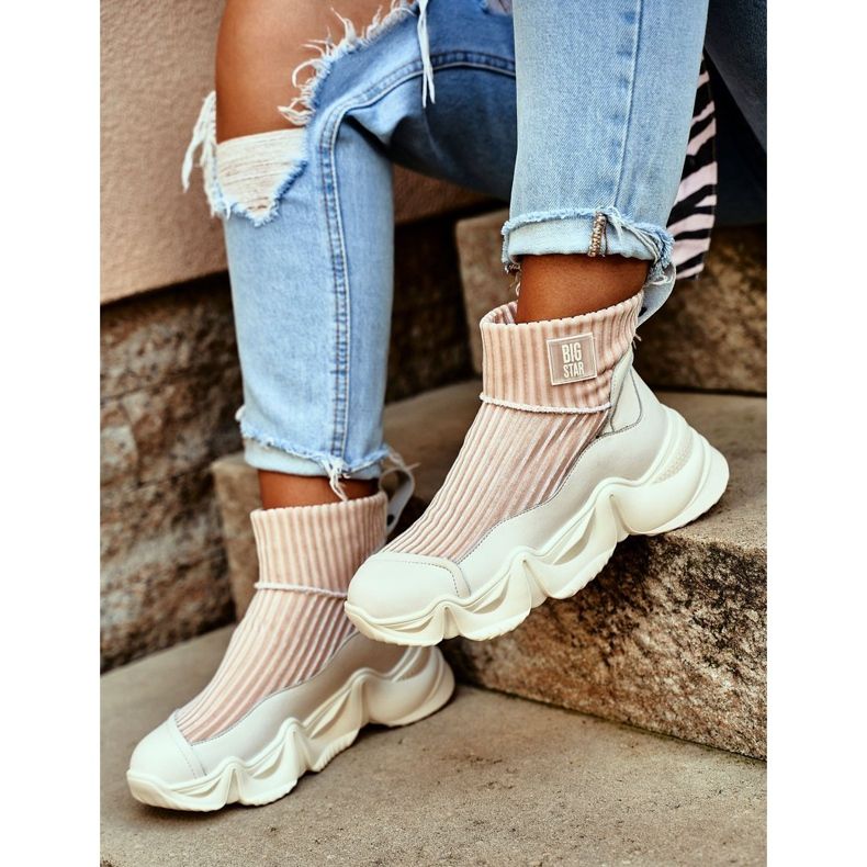 Dámské vysoké sportovní boty Big Star White GG274608 bílý 1