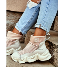 Dámské vysoké sportovní boty Big Star White GG274608 bílý 2