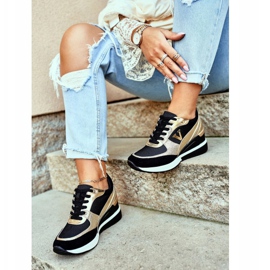 Vinceza Dámské sportovní boty Tenisky černé a zlaté 21-10574 černá žlutá 1