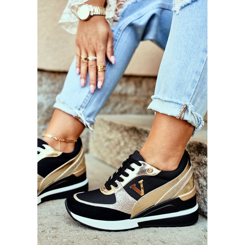 Vinceza Dámské sportovní boty Tenisky černé a zlaté 21-10574 černá žlutá 2